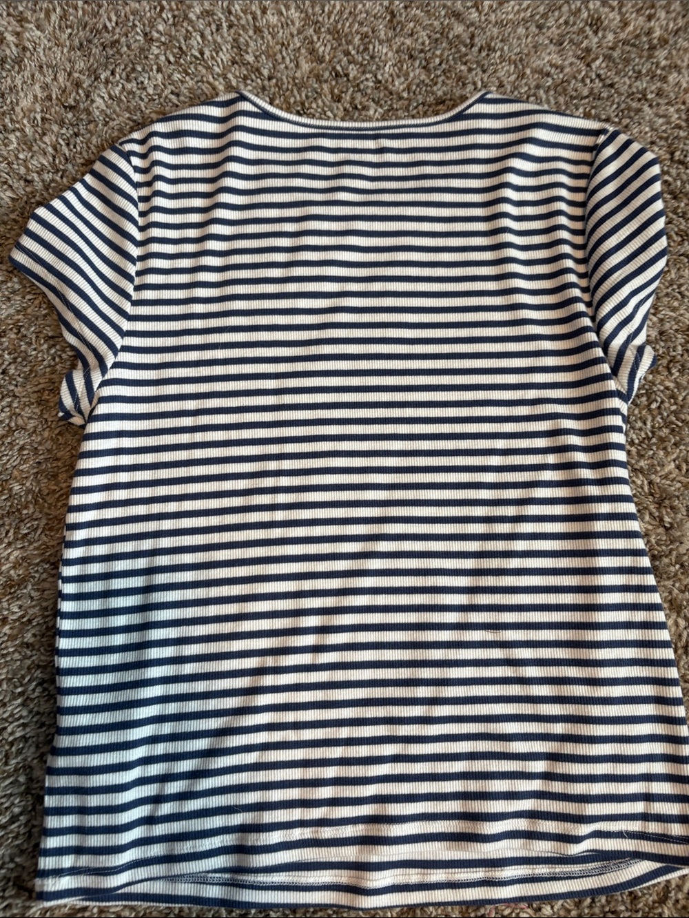 American Eagle Outfitters Navy and White Striped Short Sleeve Tee - Picture 3 of 3